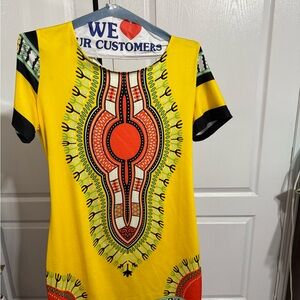 Vibrant Yellow Dashiki Dress